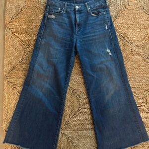 MOTHER Cropped Wide Leg Jeans
